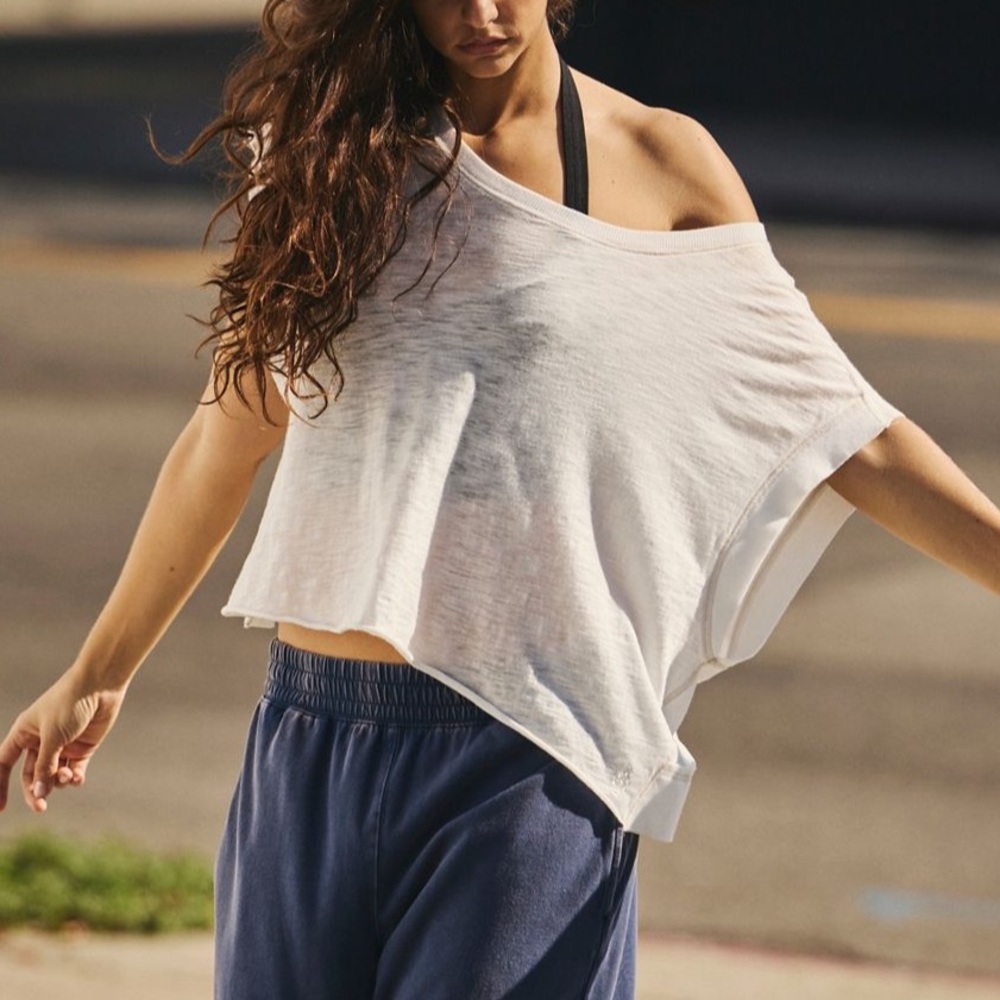 Free People Movement Beige Fp Movement My Tee Time Open Back T-Shirt Large